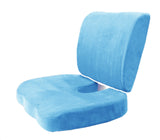 2PC SET - Premium High Resilience Memory Foam Lumbar Support Back Cushion and Coccyx Seat Cushion Pad