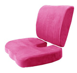 2PC SET - Premium High Resilience Memory Foam Lumbar Support Back Cushion and Coccyx Seat Cushion Pad