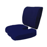 2PC SET - Premium High Resilience Memory Foam Lumbar Support Back Cushion and Coccyx Seat Cushion Pad
