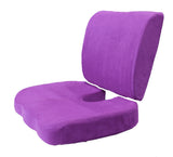 2PC SET - Premium High Resilience Memory Foam Lumbar Support Back Cushion and Coccyx Seat Cushion Pad