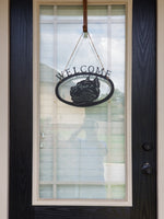 Dog WELCOME Sign Wrought Iron Wall Decor Decoration Patio Plaque