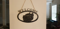 Dog WELCOME Sign Wrought Iron Wall Decor Decoration Patio Plaque
