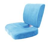 2PC SET - Premium High Resilience Memory Foam Lumbar Support Back Cushion and Coccyx Seat Cushion Pad