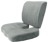 2PC SET - Premium High Resilience Memory Foam Lumbar Support Back Cushion and Coccyx Seat Cushion Pad