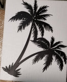 Twin Palm Tree Wrought Iron Wall Art Home Decor Tropical Beach Plaque