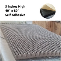 39" x 78" x 3" Self Adhesive Egg-Crate Black Acoustic Foam Panel Soundproofing Studio Car Audio
