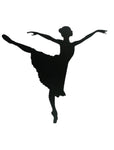 Ballet Dancer 16" or 24" Tall High Wrought Iron Wall Art Home Decor Dance Plaque