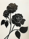 Multi Rose 16" Tall Wrought Iron Wall Art Home Decor Flower Decor Plaque
