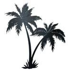 Twin Palm Tree Wrought Iron Wall Art Home Decor Tropical Beach Plaque