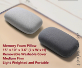 Portable Memory Foam Pillow Medium Firm Travel Camping Home Office 15x10x3.6"