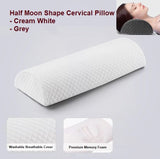 Memory Foam Half Moon Shaped Bolster Pillow for Neck Legs Knee Lumbar Feet Sleep