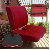 2PC SET - Non Slip High Resilience Memory Foam Coccyx Seat Pad + Lumbar Cushion
