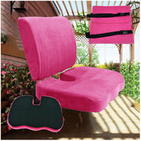2PC SET - Non Slip High Resilience Memory Foam Coccyx Seat Pad + Lumbar Cushion