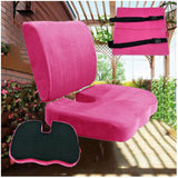 2PC SET - Non Slip High Resilience Memory Foam Coccyx Seat Pad + Lumbar Cushion