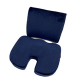 2PC SET - Premium High Resilience Memory Foam Lumbar Support Back Cushion and Coccyx Seat Cushion Pad