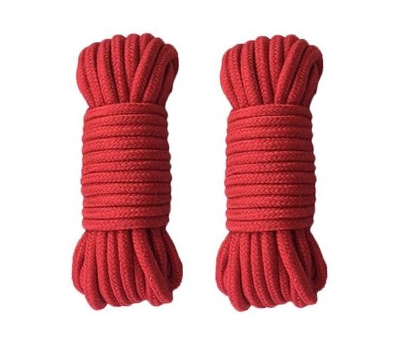 Liliantus Soft Cotton Rope 10M 32 Feet Soft Rope, 6mm Soft Twisted Cotton  Tying Rope (Red Black Red)