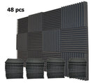 48 Pack 1 inch Acoustic Foam Panels Tiles Wall Record Studio Soundproof 12"x 12"x 1"