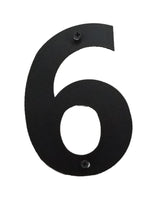 6 inch Black Metal Numbers Wrought Iron Home House Street Address Plaque, 2mm Thick