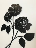 Rose 12" or 16" Tall Wrought Iron Wall Art Home Decor Flower Decor Plaque