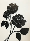 Rose 12" or 16" Tall Wrought Iron Wall Art Home Decor Flower Decor Plaque