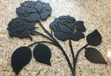 Rose 12" or 16" Tall Wrought Iron Wall Art Home Decor Flower Decor Plaque