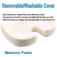 2PC SET - Non Slip High Resilience Memory Foam Coccyx Seat Pad + Lumbar Cushion