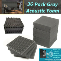 36 Packs Premium Quality Acoustic Foam Egg Crate Panel Studio Wall Tile 12" x 12" x 1.5"