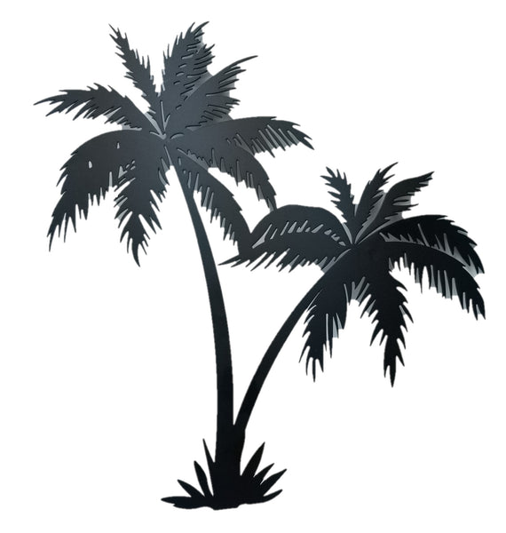 Twin Palm Tree Wrought Iron Wall Art Home Decor Tropical Beach Plaque