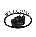 Dog WELCOME Sign Wrought Iron Wall Decor Decoration Patio Plaque