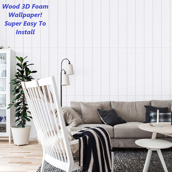 3D Wood Foam Wallpaper Tiles Panels Peel & Stick Self Adhesive Panels